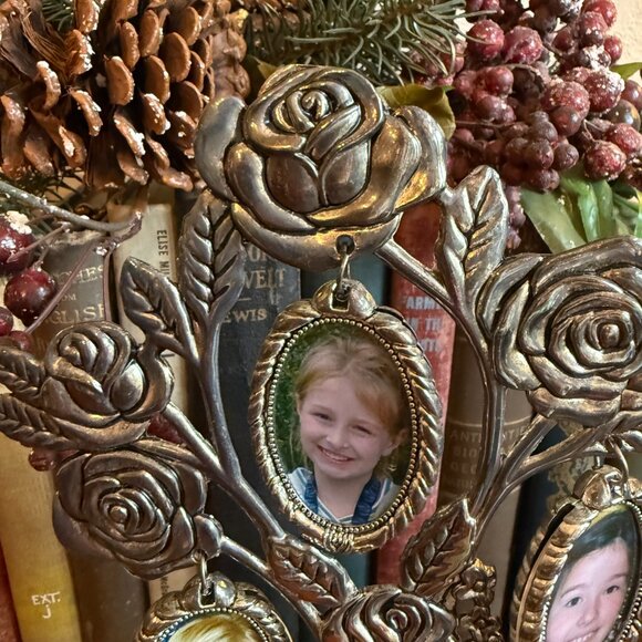 Vintage Silver Photo Tree with Roses - Picture 8 of 17